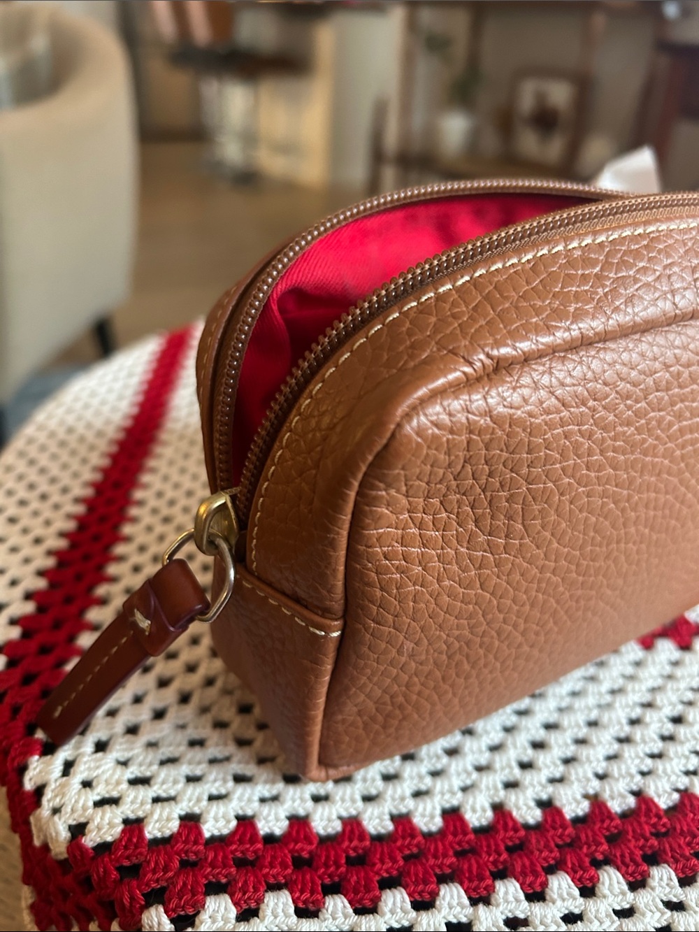 Dooney & Bourke Tan Pebble Leather Toiletry Kit - Picture 4 of 7